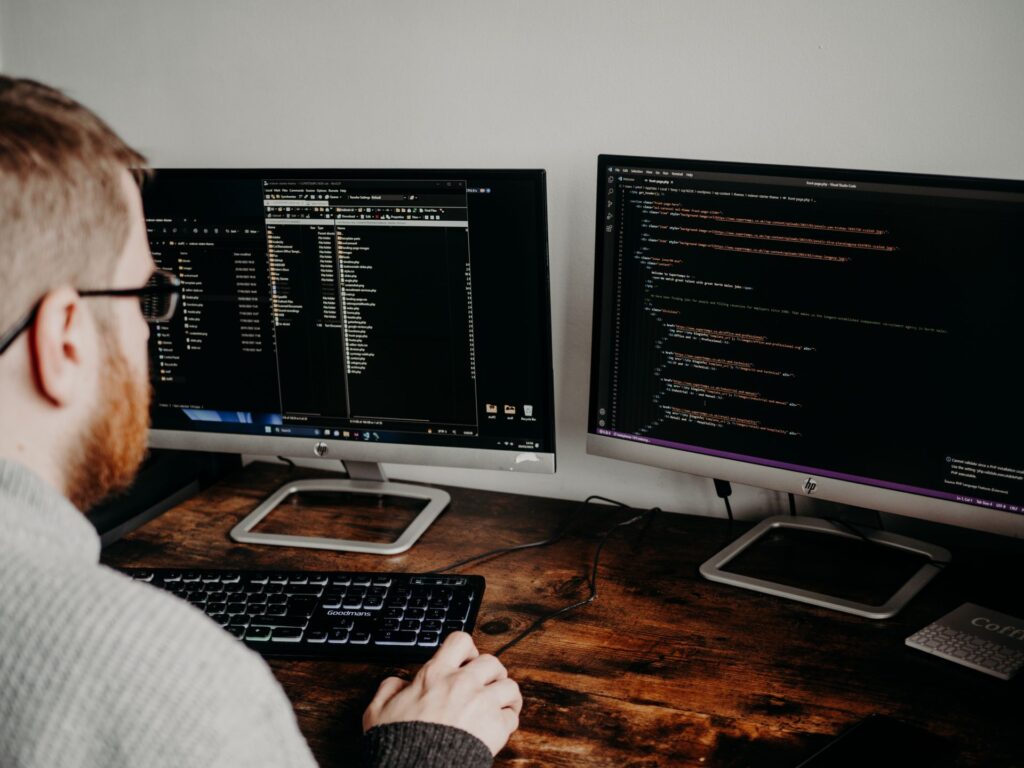 Web developer testing website performance