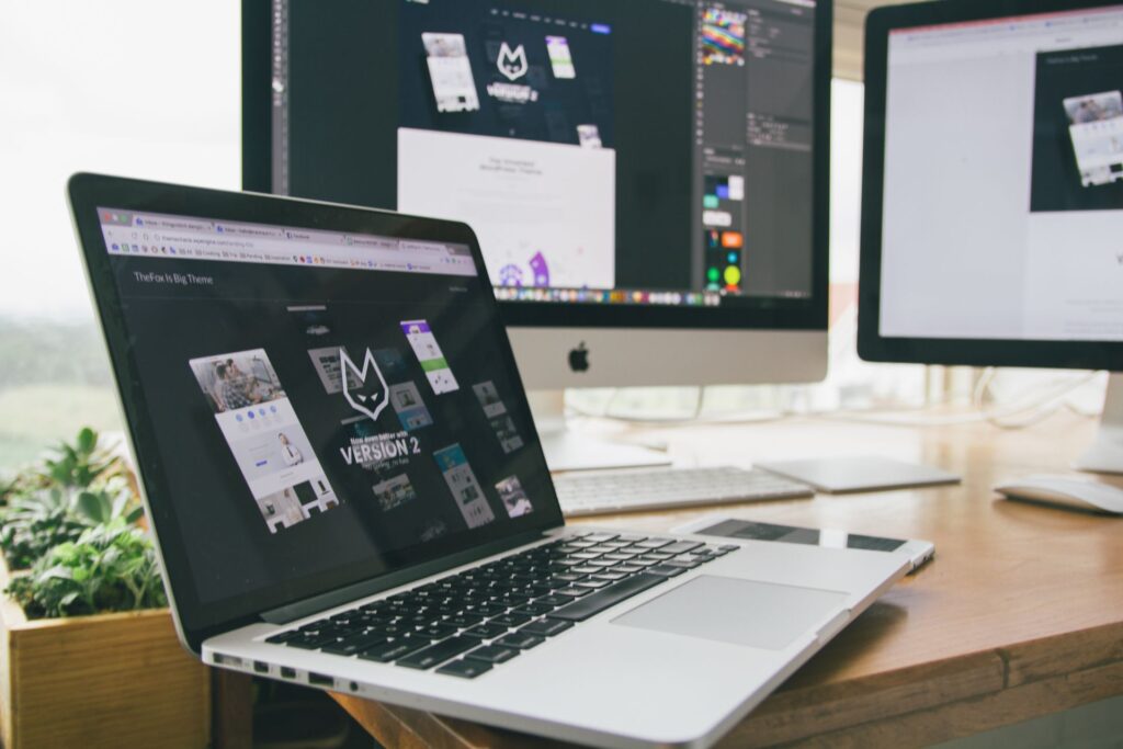 Old and new website designs side by side