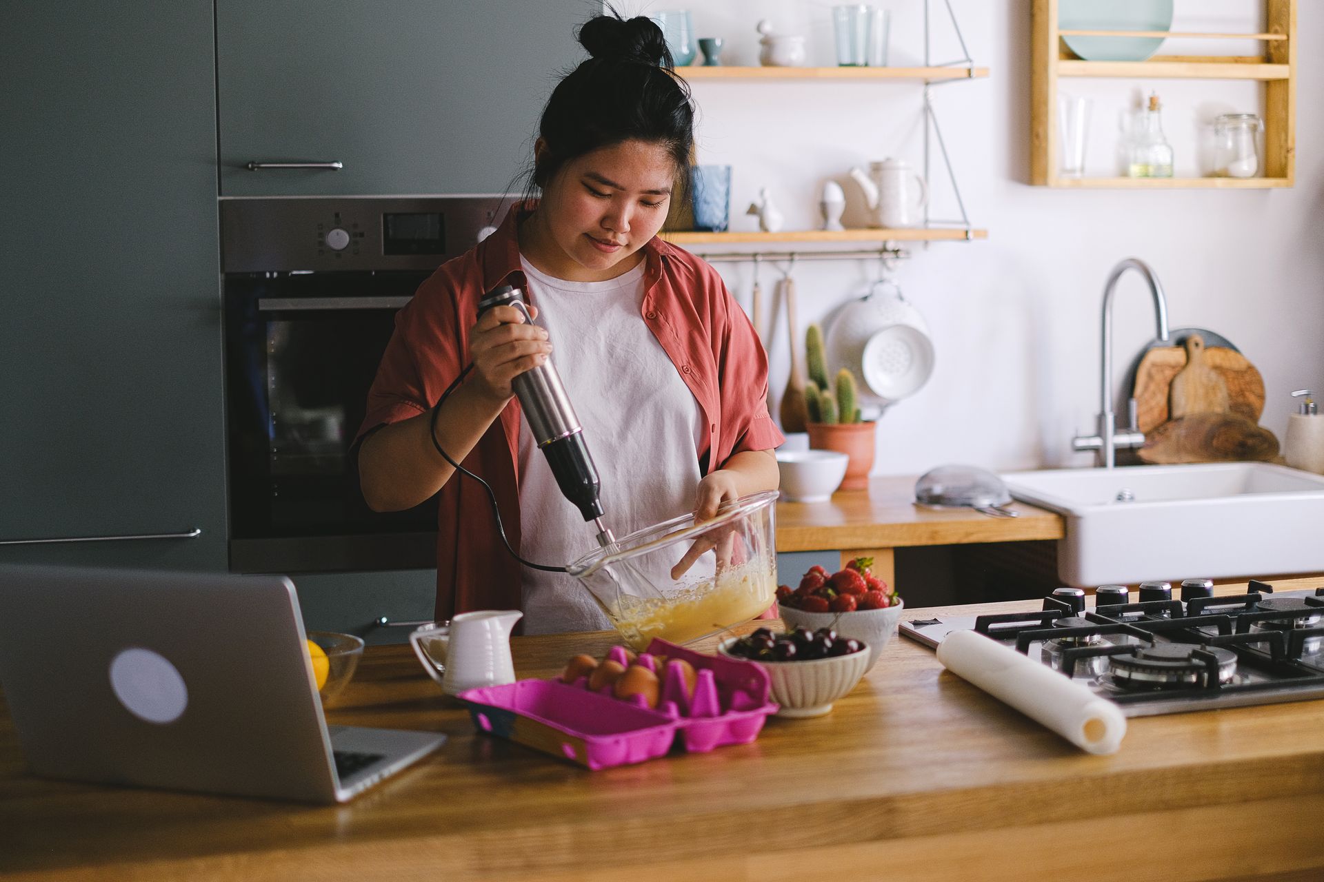 A hobby recipe blog on a laptop