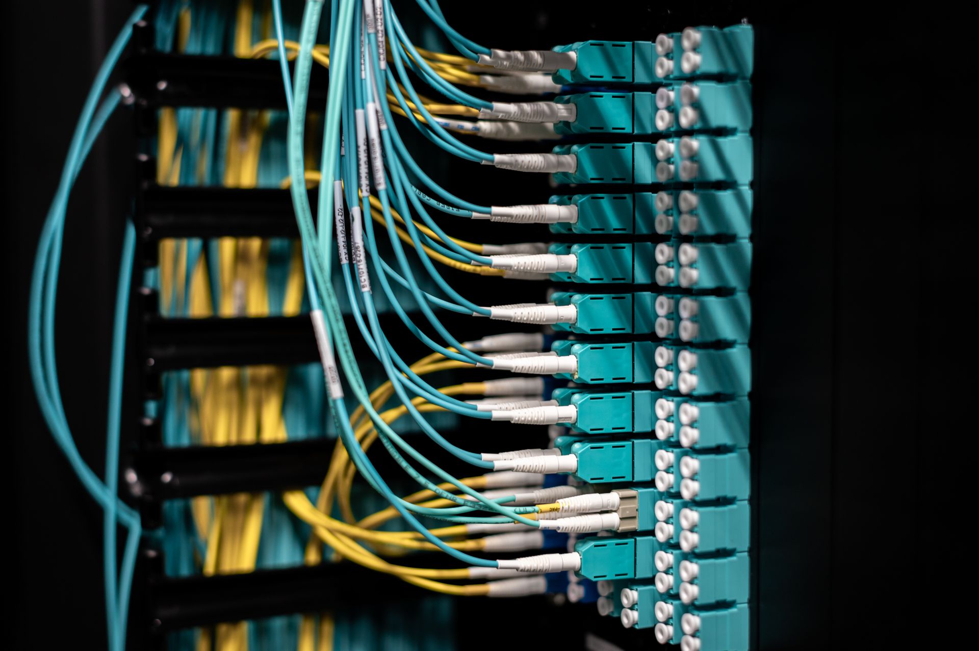 Network cables in a server room