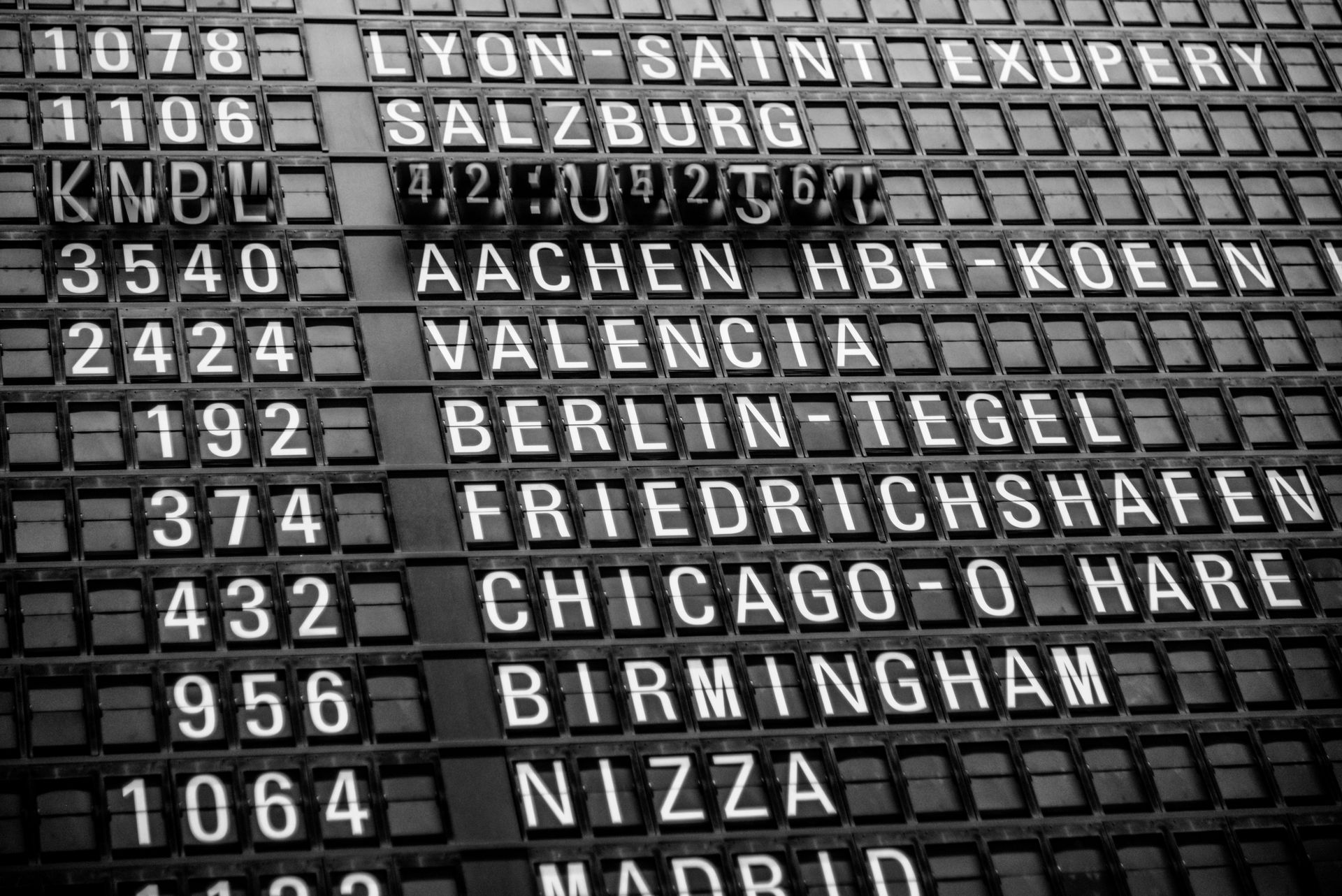 A spreadsheet listing domain names