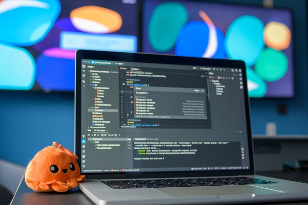 A domain lookup on a laptop screen