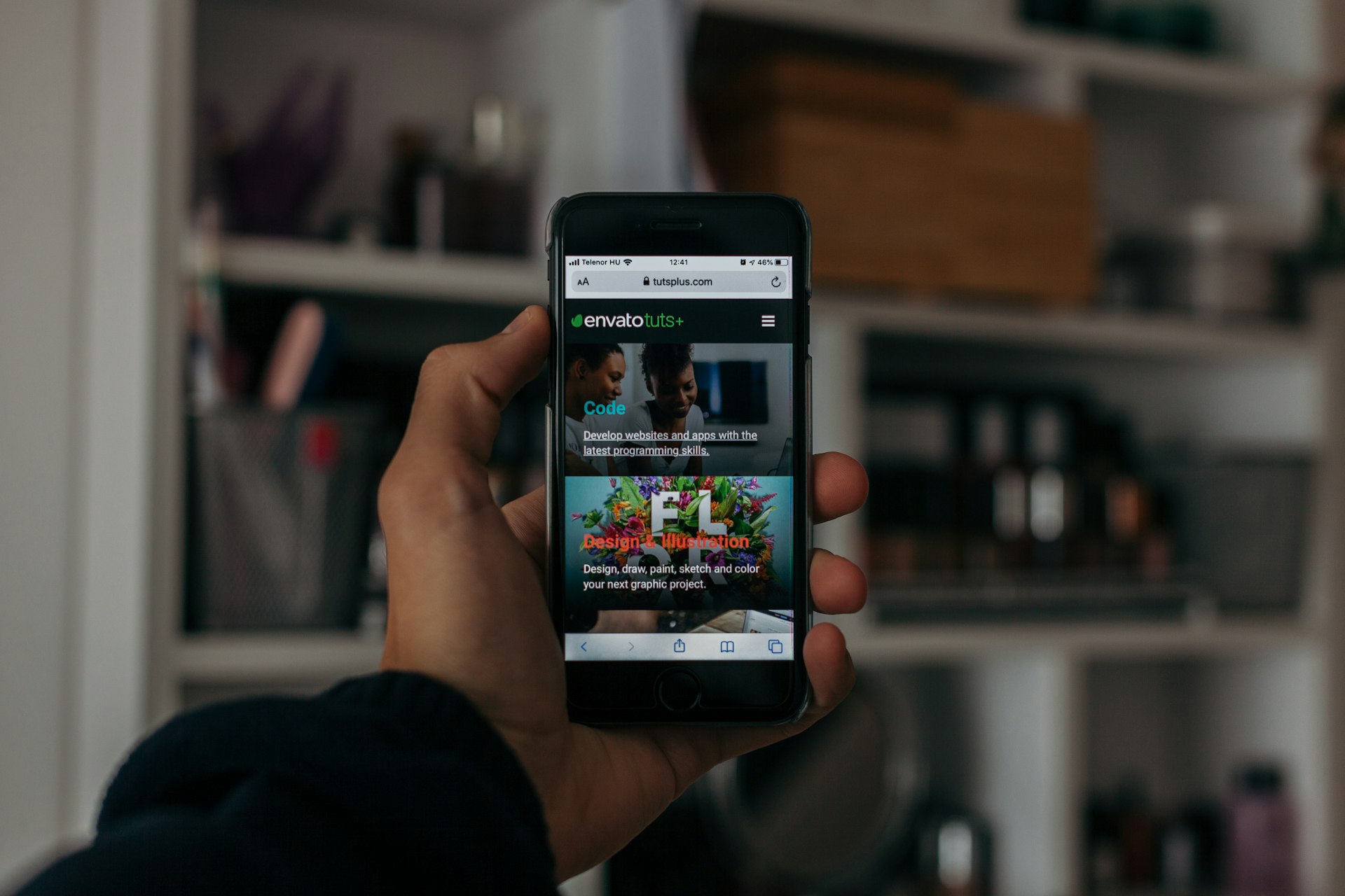 A mobile preview of a site