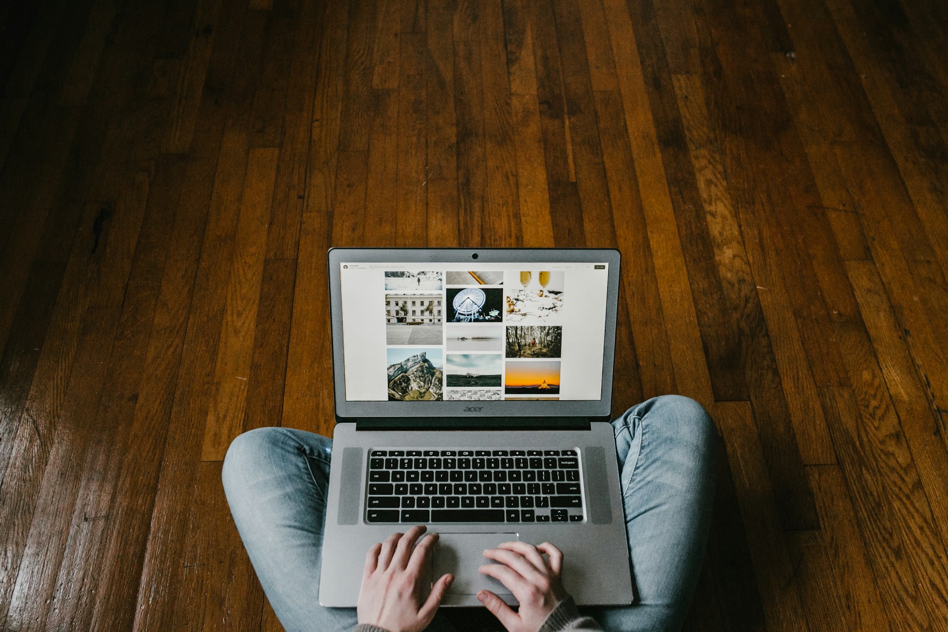 Search results on a laptop