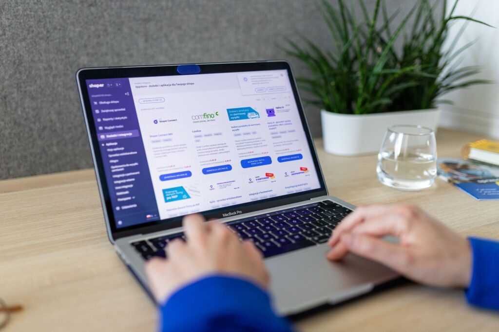A laptop showing a website admin dashboard