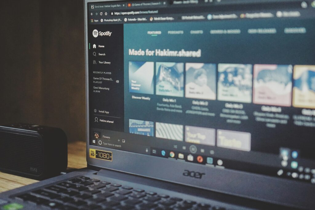 A WordPress dashboard on a laptop