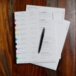 Labels and folders on a desk