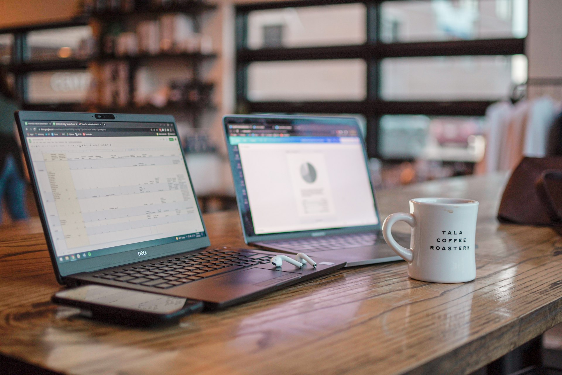 A two laptops side by side