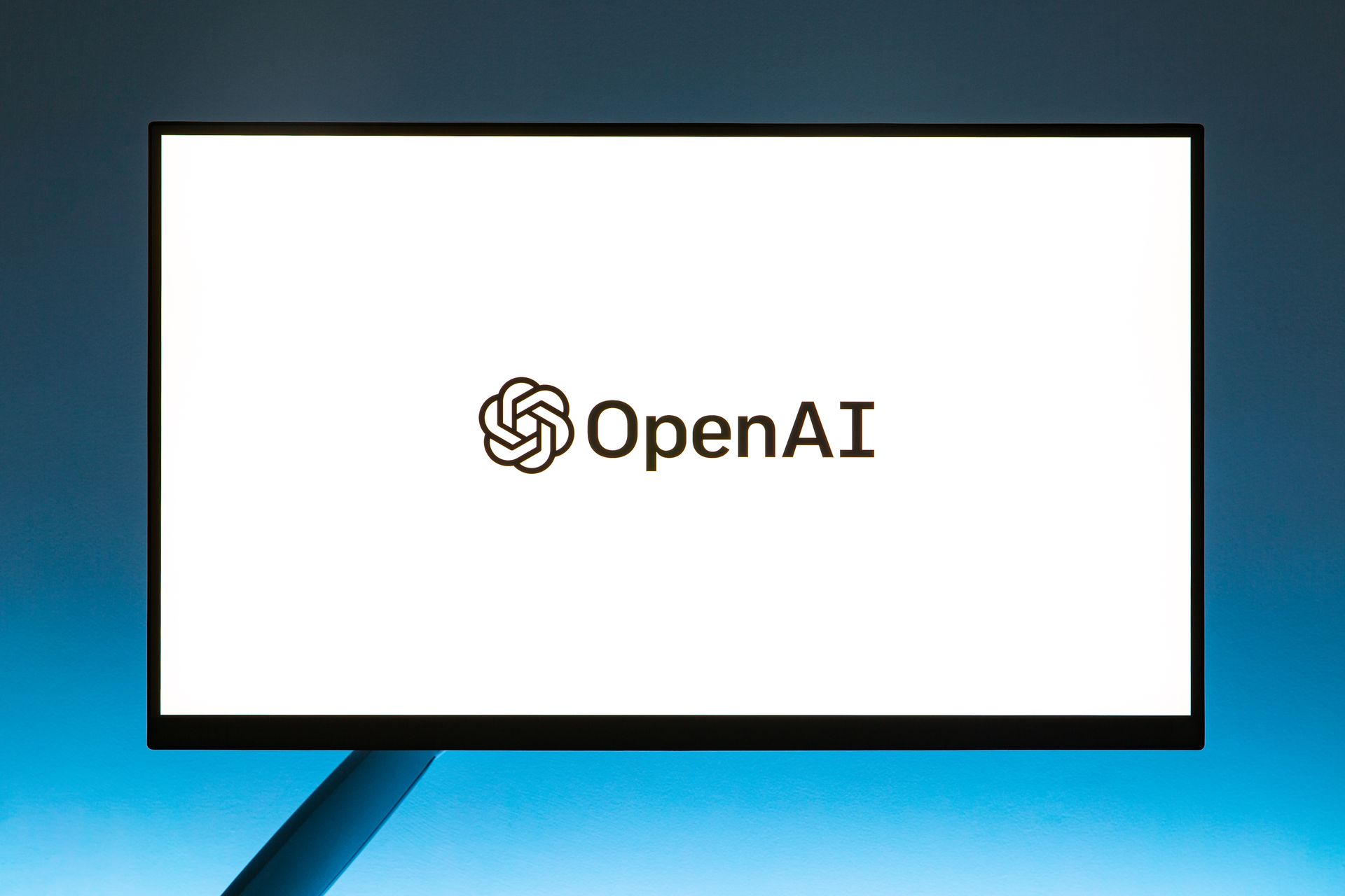 A brand logo on a screen
