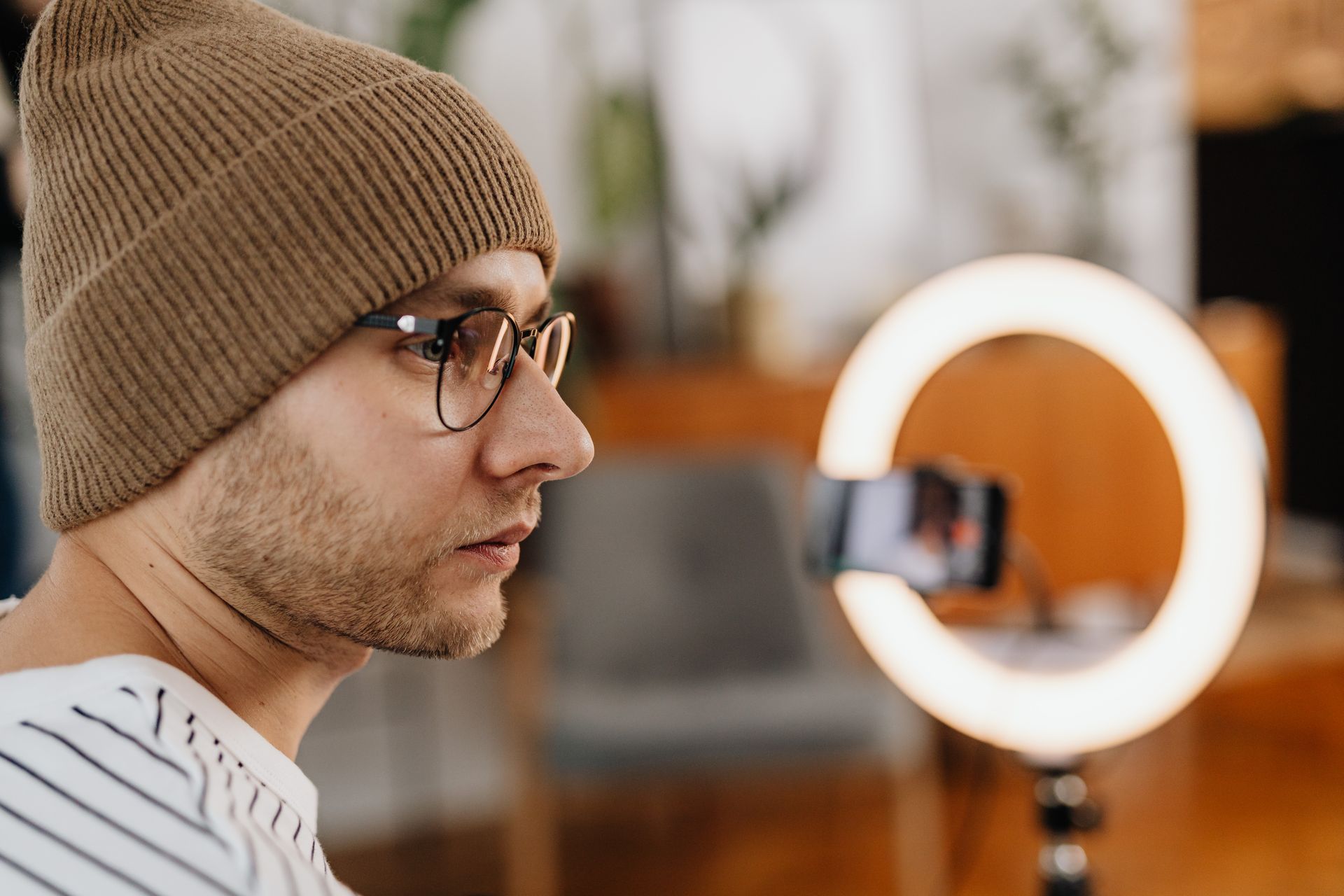 A creator recording a video