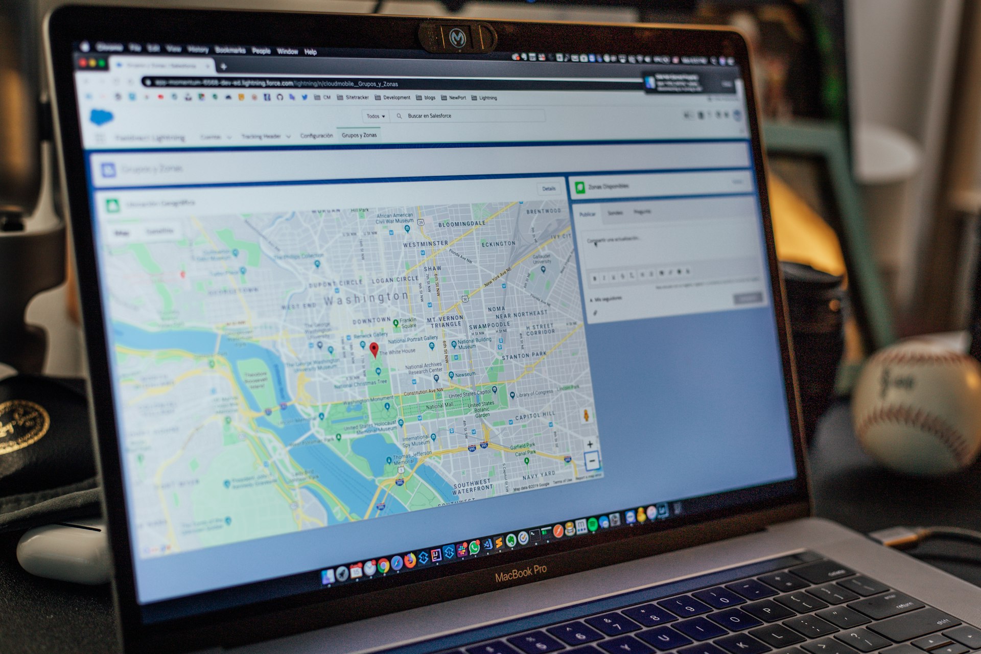 A map listing in search results on a laptop